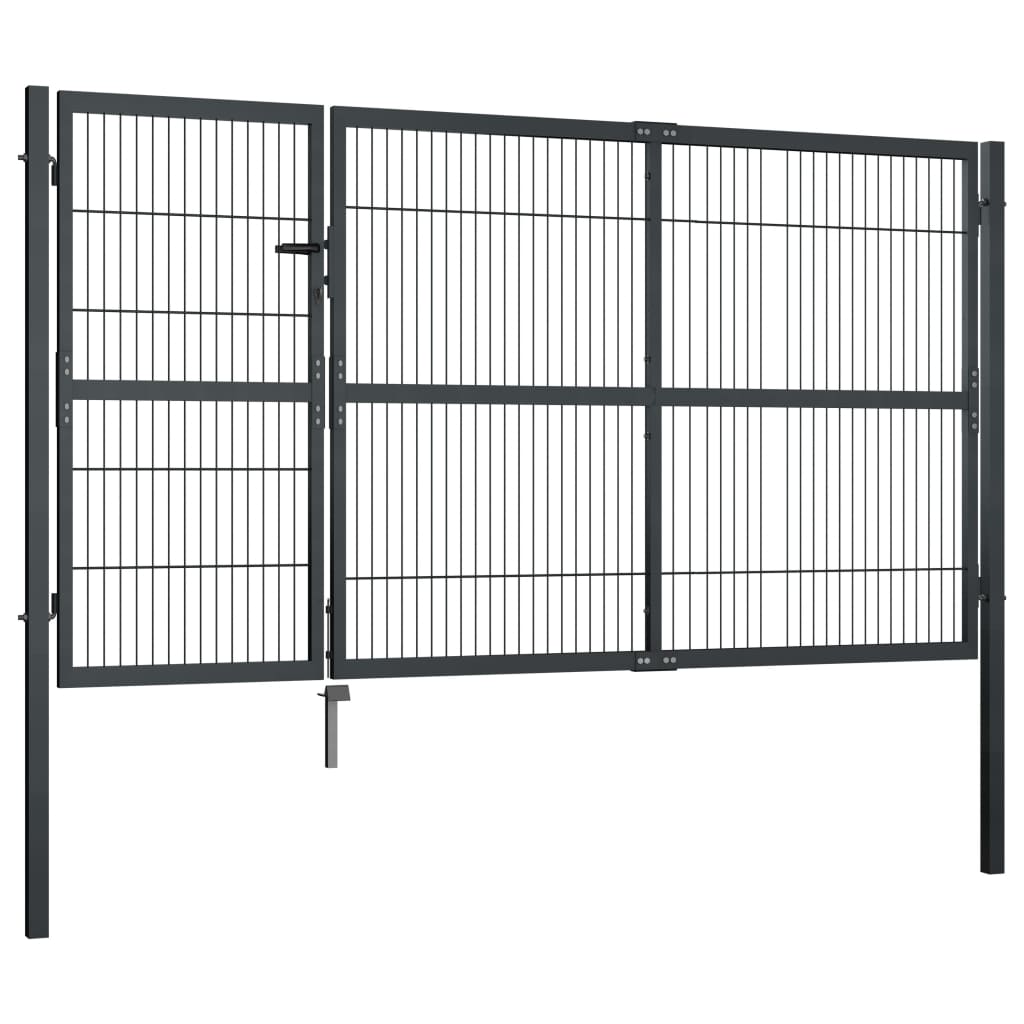 Gartentor Mit Pfosten Stahl 350×140 Cm