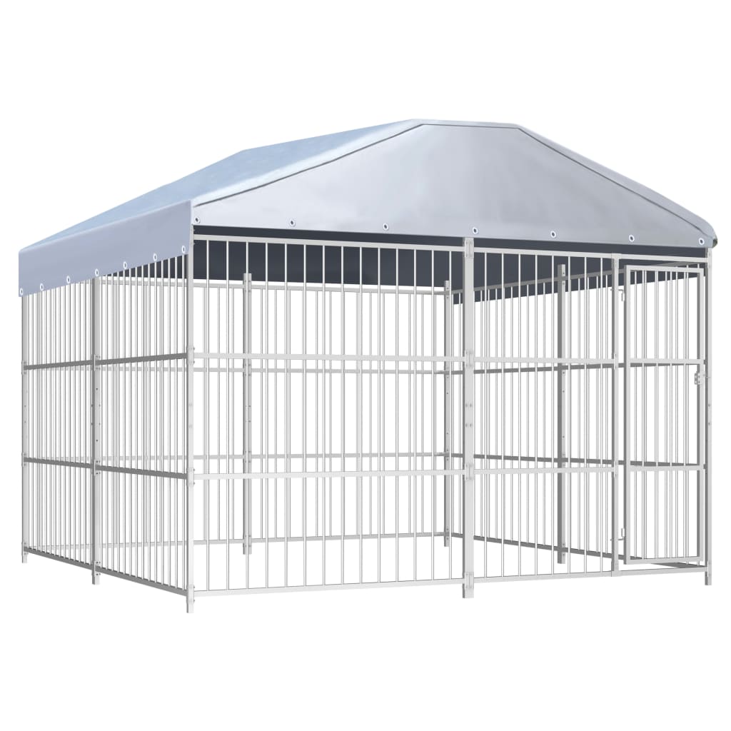 Outdoor-Hundezwinger Mit Überdachung 300×300×200 Cm