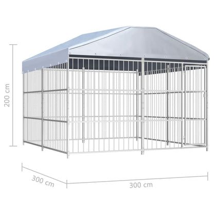 Outdoor-Hundezwinger Mit Überdachung 300×300×200 Cm
