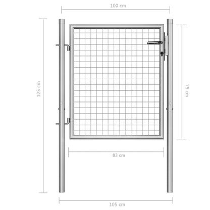 Gartentor Verzinkter Stahl Silber