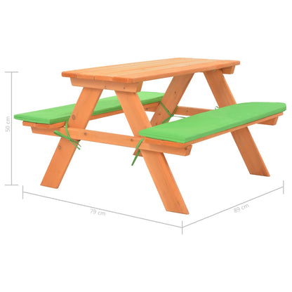 Kinder-Picknicktisch Mit Bänken 89×79×50 Cm Massivholz Tanne