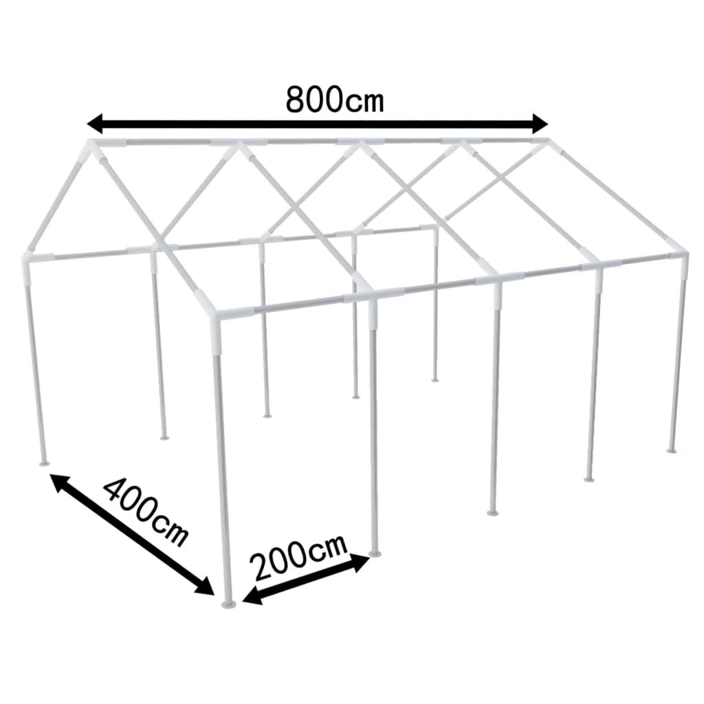 Pavillon Stahlgestell Partyzeltrahmen Zeltrahmen Gestell 8 X 4 M Petrolgrün