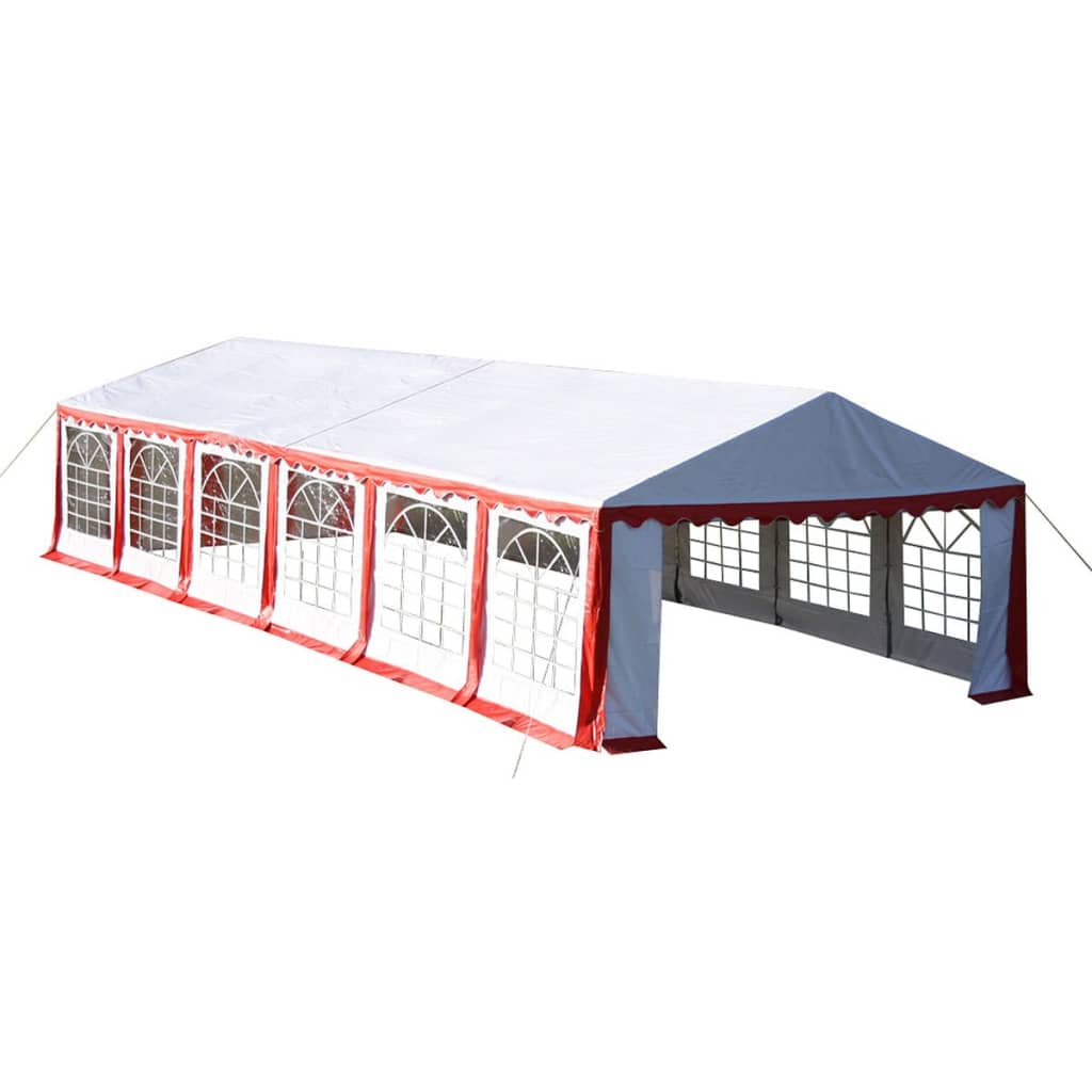 Ersatzdach Dachplane Seitenteile Festzelt Party Zelt 12 X 6M Rot&Weiß Braune Eiche
