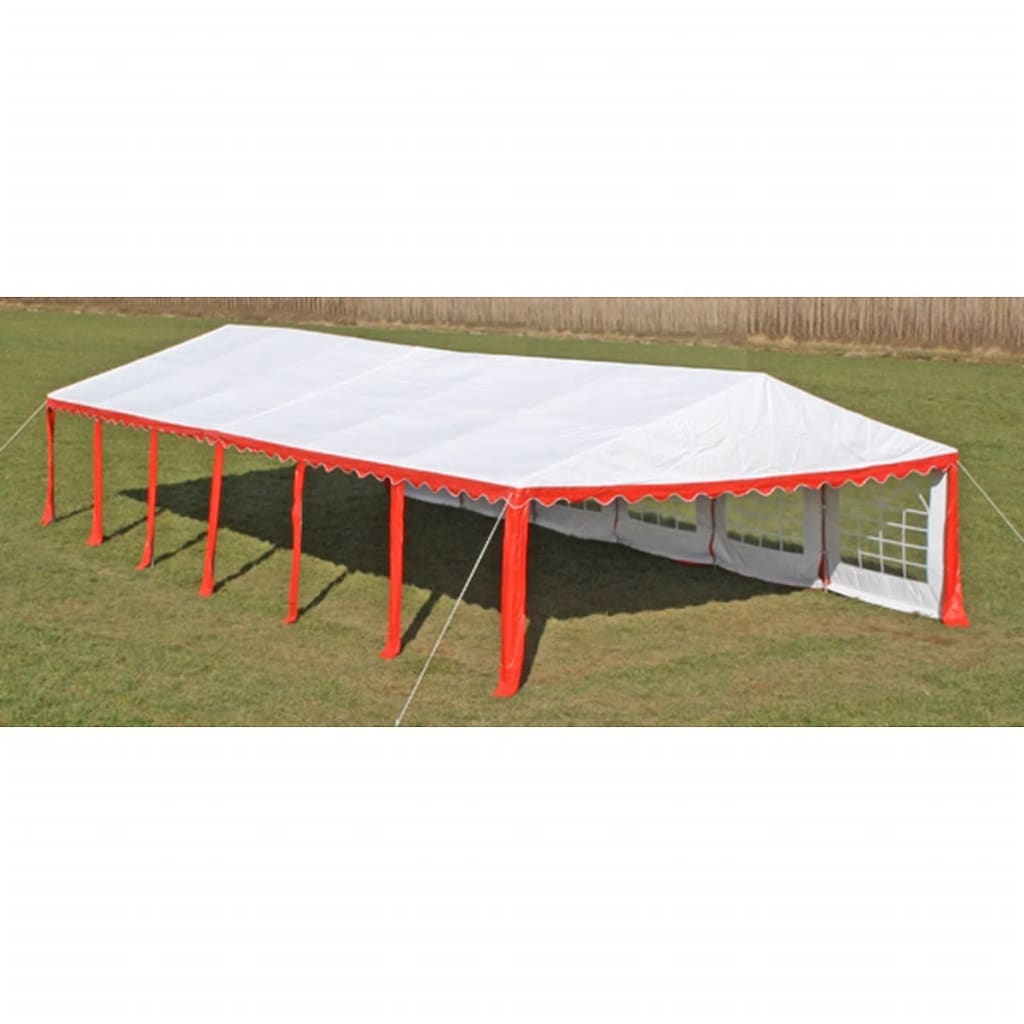 Ersatzdach Dachplane Seitenteile Festzelt Party Zelt 12 X 6M Rot&Weiß Braune Eiche