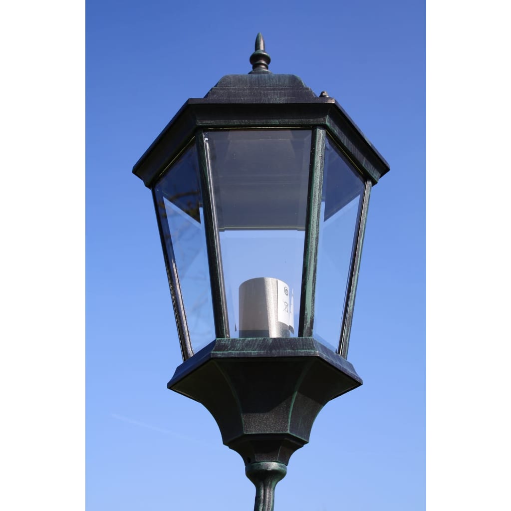 Gartenlaterne 2-Flammig 230 Cm Dunkelgrün/Schwarz Aluminium