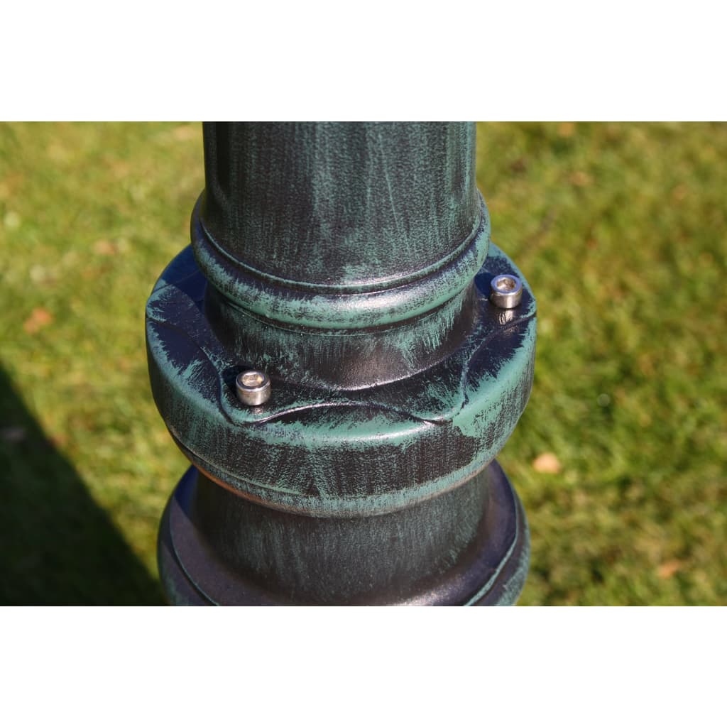 Gartenlaterne 2-Flammig 230 Cm Dunkelgrün/Schwarz Aluminium