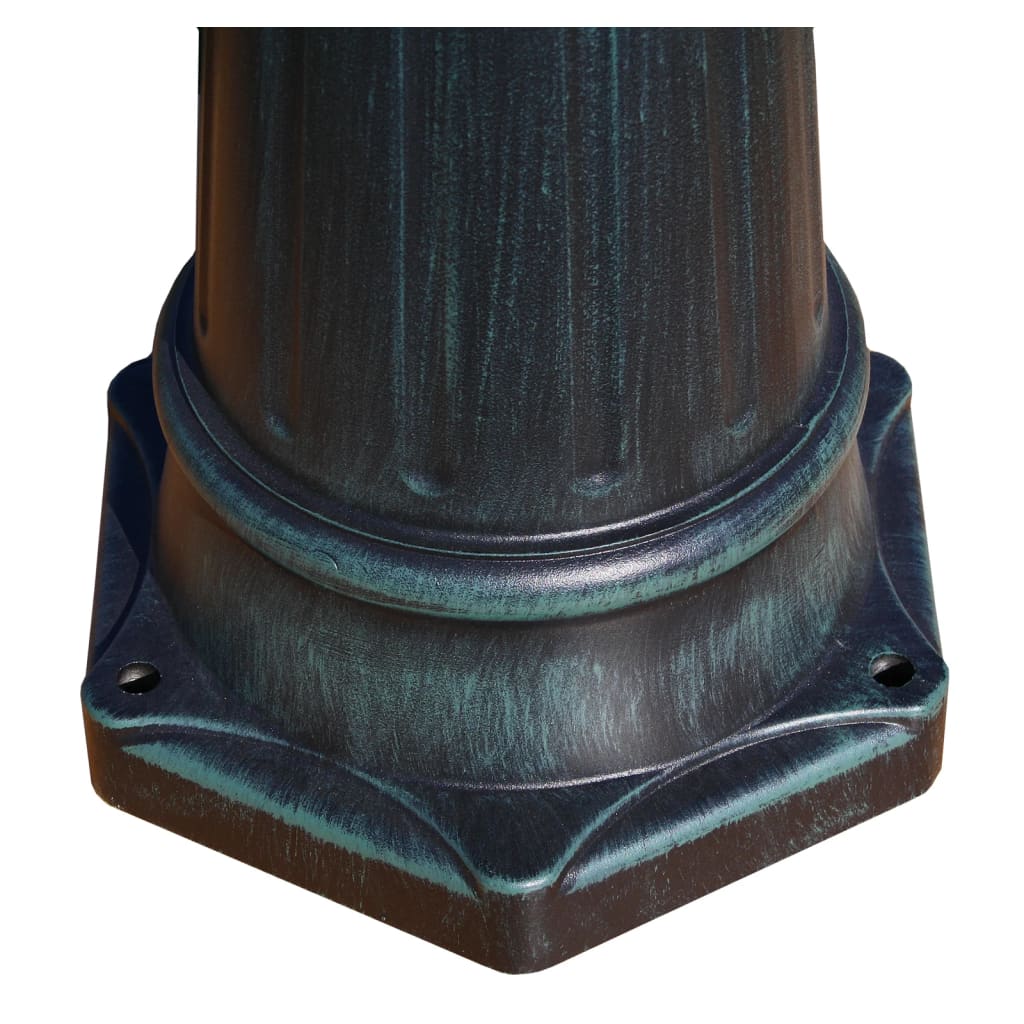 Gartenlaterne 2-Flammig 230 Cm Dunkelgrün/Schwarz Aluminium