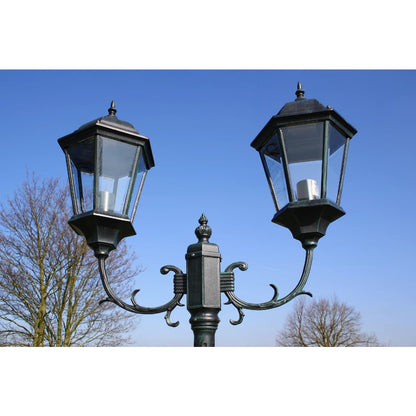 Gartenlaterne 2-Flammig 230 Cm Dunkelgrün/Schwarz Aluminium