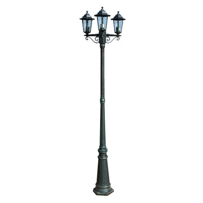 Gartenlaterne 3-Flammig 215 Cm /Schwarz Aluminium