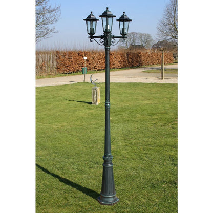 Gartenlaterne 3-Flammig 215 Cm /Schwarz Aluminium