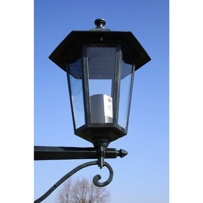 Gartenlaterne 2-Flammig 215 Cm Dunkelgrün/Schwarz Aluminium Weiß