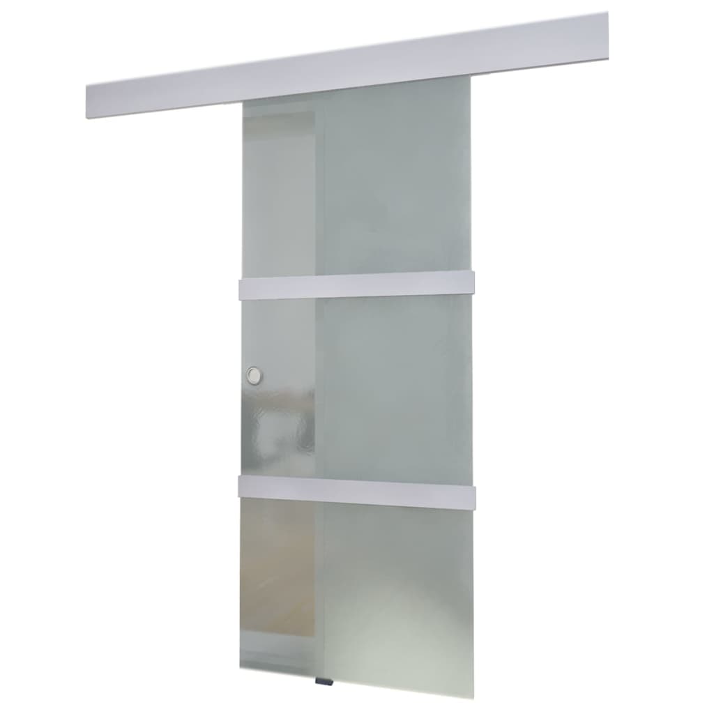 Schiebetür Glas Und Aluminium 178 Cm Silbern