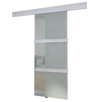 Schiebetür Glas Und Aluminium 178 Cm Silbern