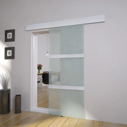 Schiebetür Glas Und Aluminium 178 Cm Silbern