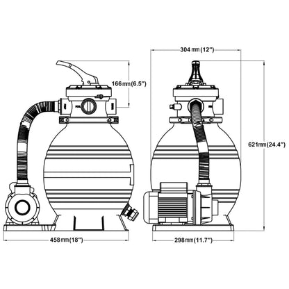 Sandfilterpumpe 400 W 11.000 L/H