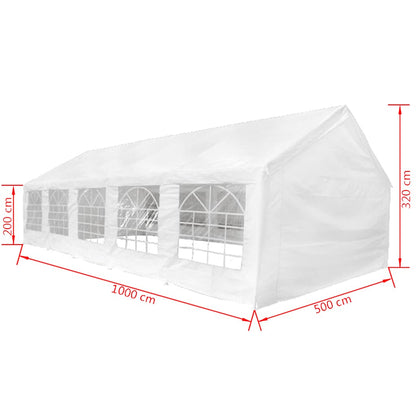 Partyzelt 10 × 5 M Weiß