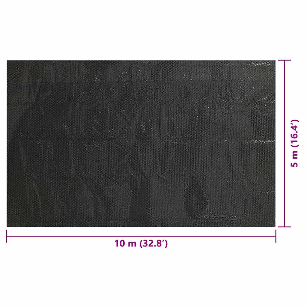 Treibende Pool Solarfolie Rechtecking 10 X 5M Pools, Schwarz