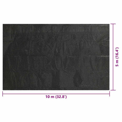 Treibende Pool Solarfolie Rechtecking 10 X 5M Pools, Schwarz