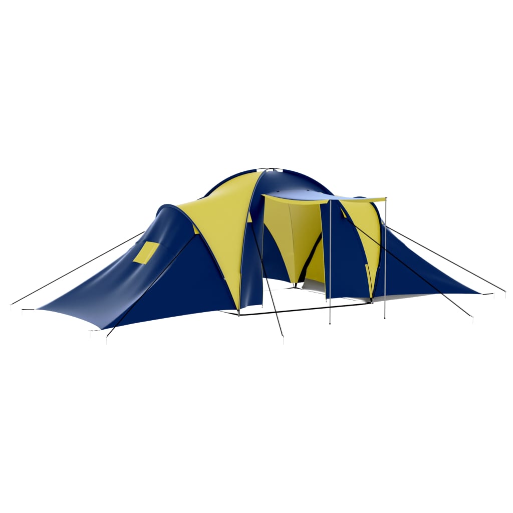 Campingzelt 9 Personen Stoff Blau/Grün