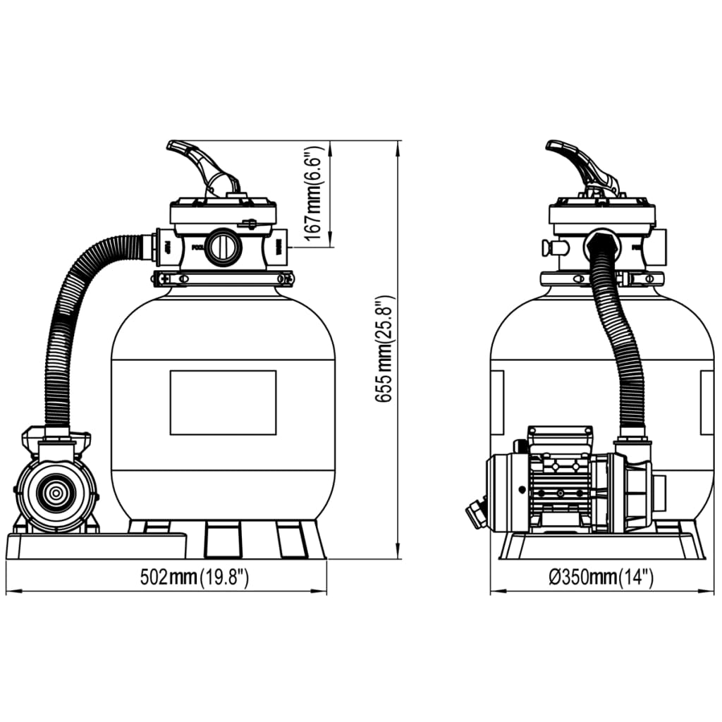 Sandfilterpumpe 600 W 17.000 L/H