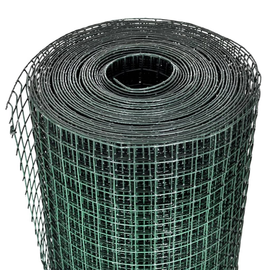 Drahtzaun Für Hühner Verzinkt Mit Pvc-Beschichtung 25X1 M Grün