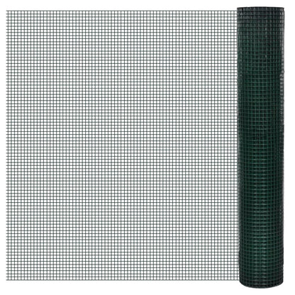Drahtzaun Für Hühner Verzinkt Mit Pvc-Beschichtung 25X1 M Grün