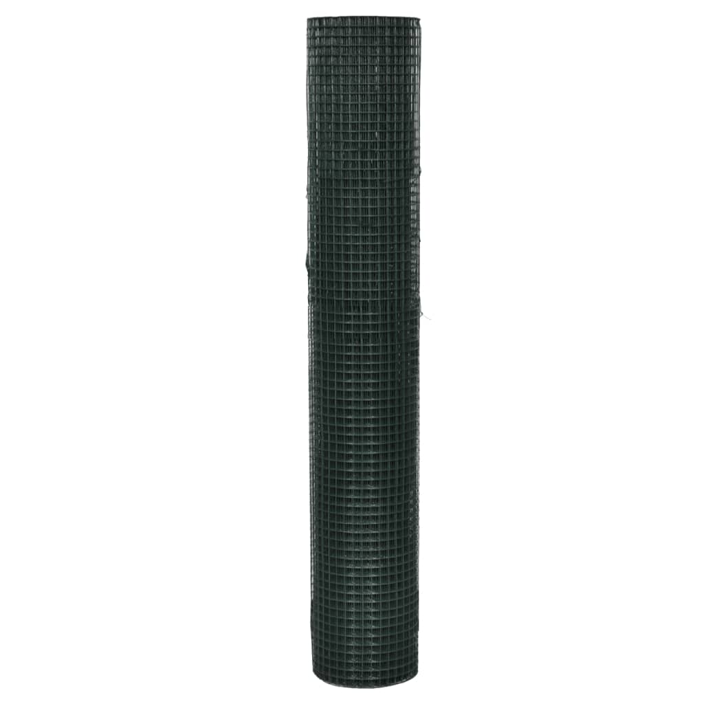 Drahtzaun Für Hühner Verzinkt Mit Pvc-Beschichtung 25X1 M Grün