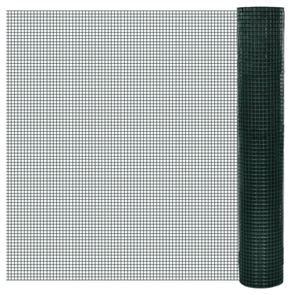 Drahtzaun Für Hühner Verzinkt Mit Pvc-Beschichtung 25X1 M Grün