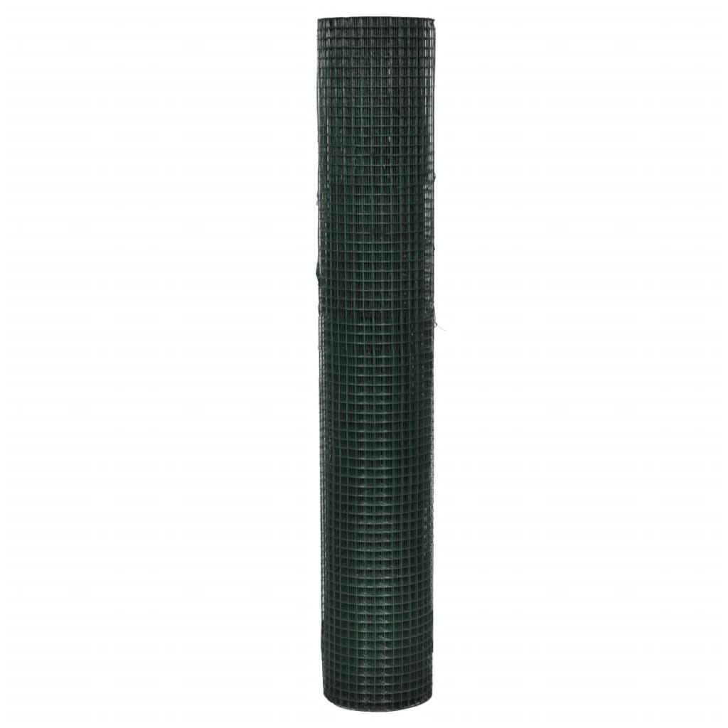 Drahtzaun Für Hühner Verzinkt Mit Pvc-Beschichtung 25X1 M Grün