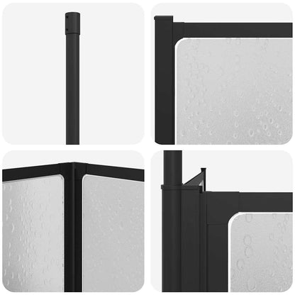 Duschwand L-Form 70X120X137 Cm 4-Teilig Faltbar