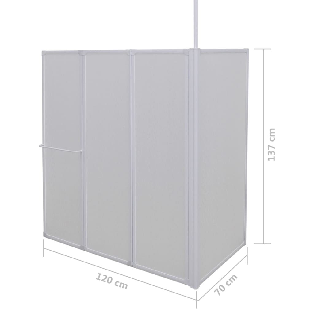 Duschwand L-Form 70X120X137 Cm 4-Teilig Faltbar