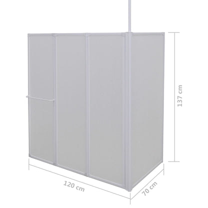 Duschwand L-Form 70X120X137 Cm 4-Teilig Faltbar