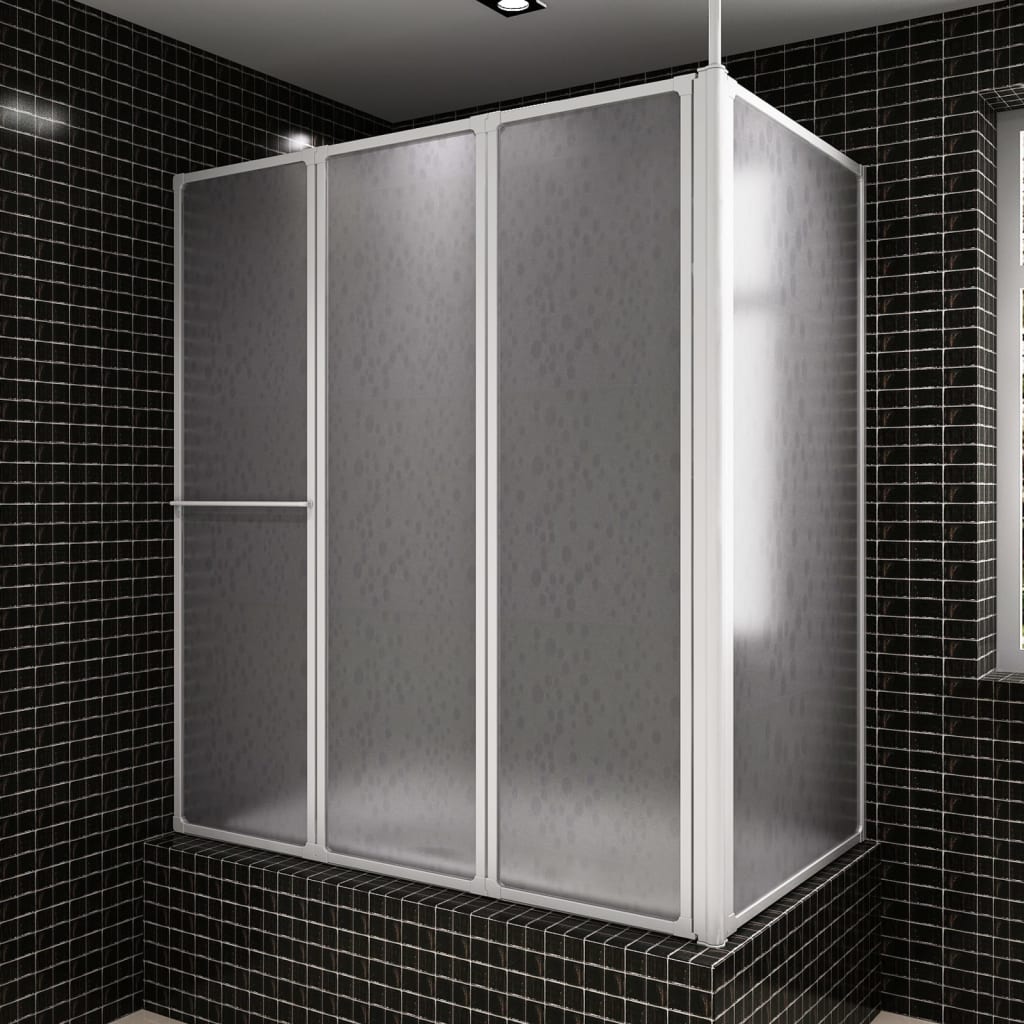 Duschwand L-Form 70X120X137 Cm 4-Teilig Faltbar