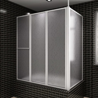 Duschwand L-Form 70X120X137 Cm 4-Teilig Faltbar