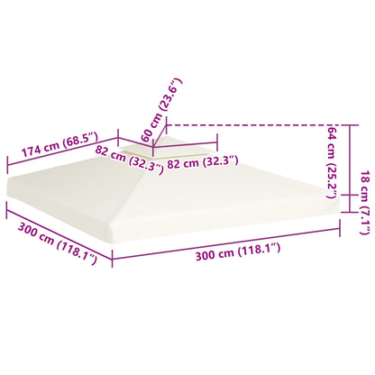 Pavillon-Ersatzdach 310 G/M² Weiß 3X3 M