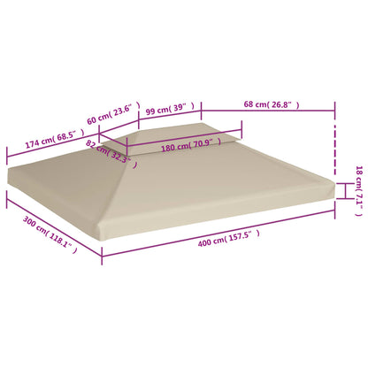 Pavillon-Dachplane Ersatzdach 310 G/M² 3×4 M