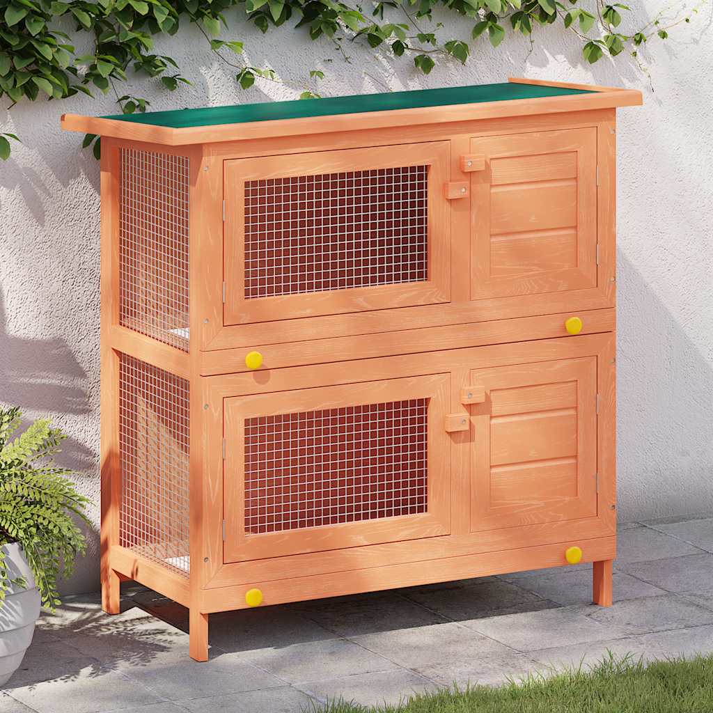 Kaninchenstall 4 Türen Holz