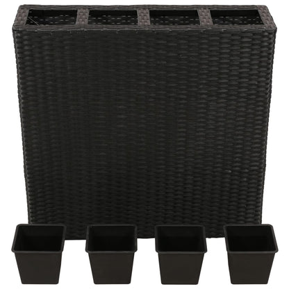 Garten-Hochbeet Mit 4 Töpfen Poly Rattan