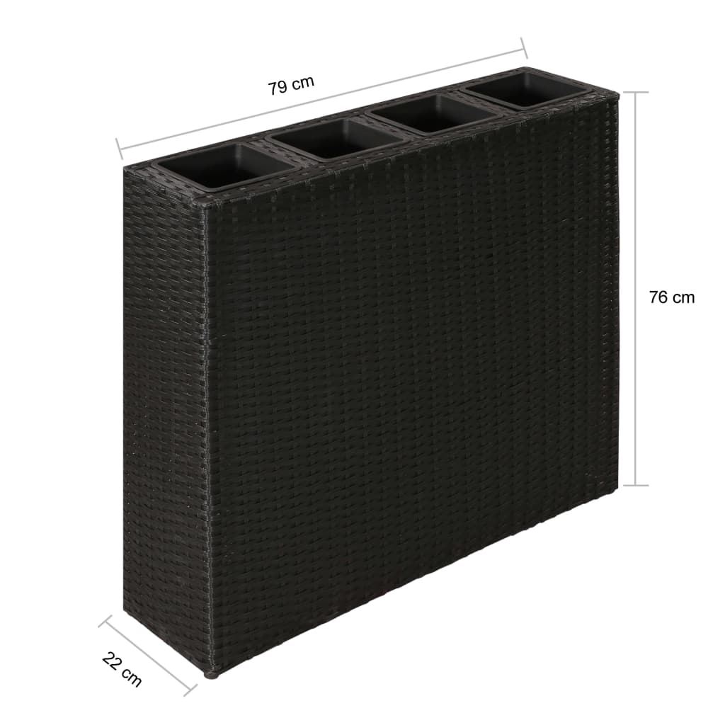 Garten-Hochbeet Mit 4 Töpfen Poly Rattan