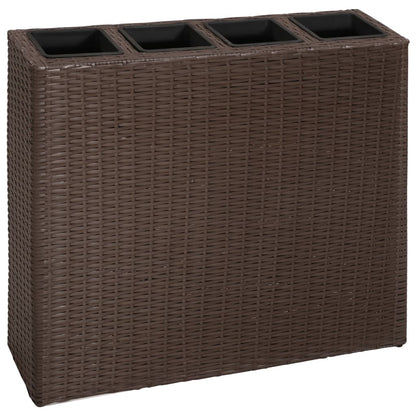 Garten-Hochbeet Mit 4 Töpfen Poly Rattan