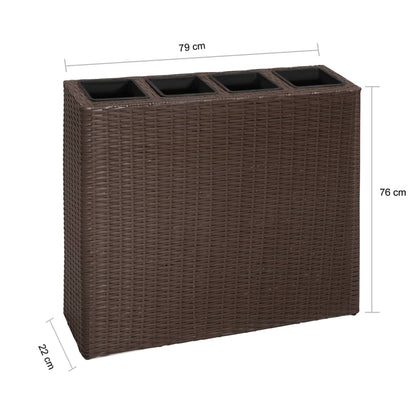 Garten-Hochbeet Mit 4 Töpfen Poly Rattan