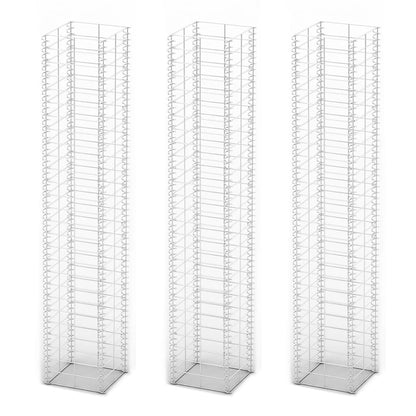 Gabionen-Set 3-Tlg. Verzinkter Draht 25×25×150 Cm
