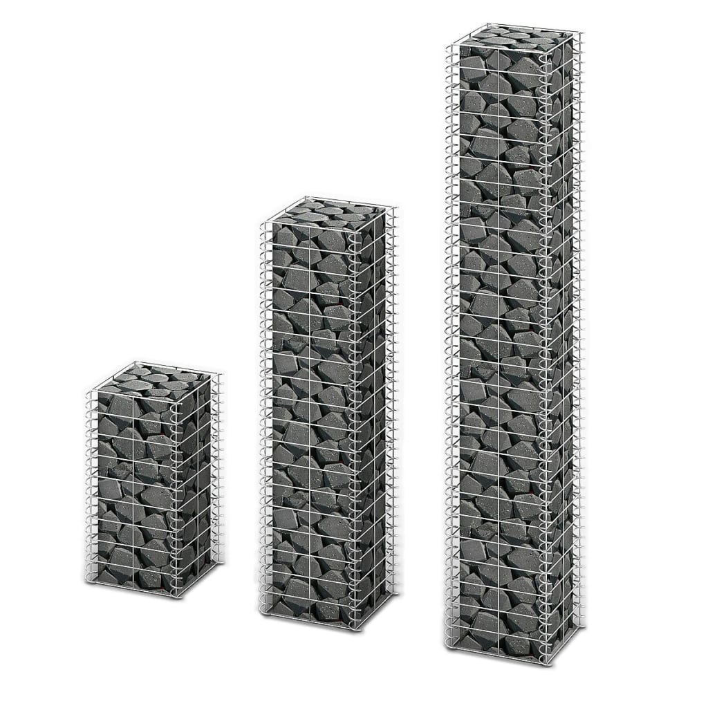 Gabionen-Set 3-Tlg. Verzinkter Draht