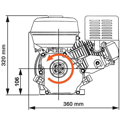Benzinmotor 6,5 Ps 4,8 Kw Schwarz