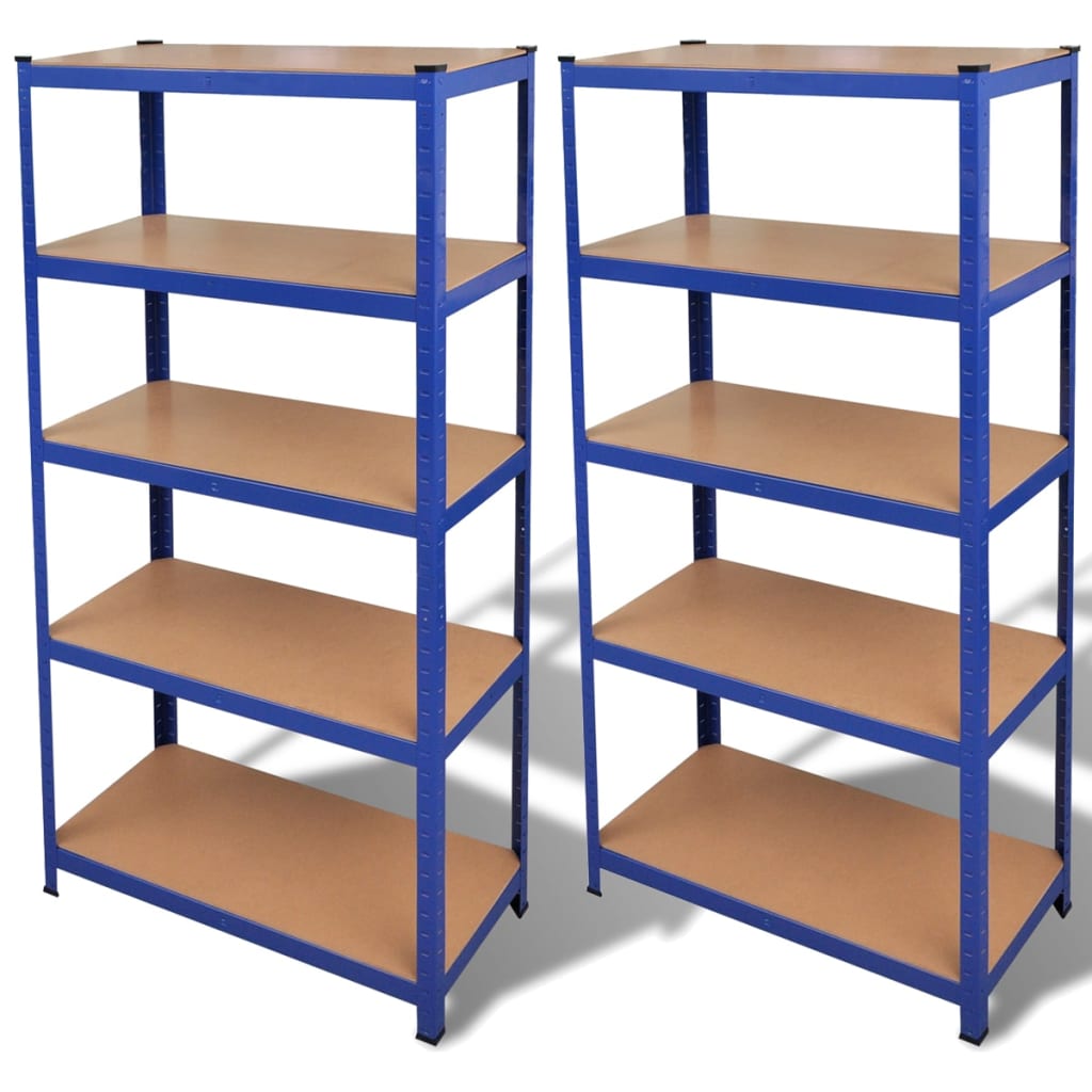 2 X Regal Lagerregal Steckregal Metallregal Kellerregal Blau