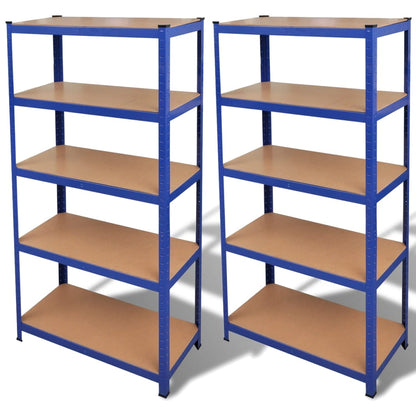 2 X Regal Lagerregal Steckregal Metallregal Kellerregal Blau