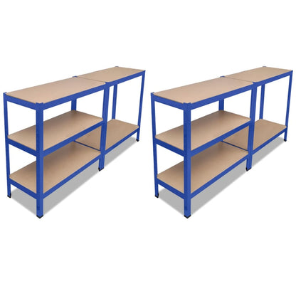 2 X Regal Lagerregal Steckregal Metallregal Kellerregal Blau