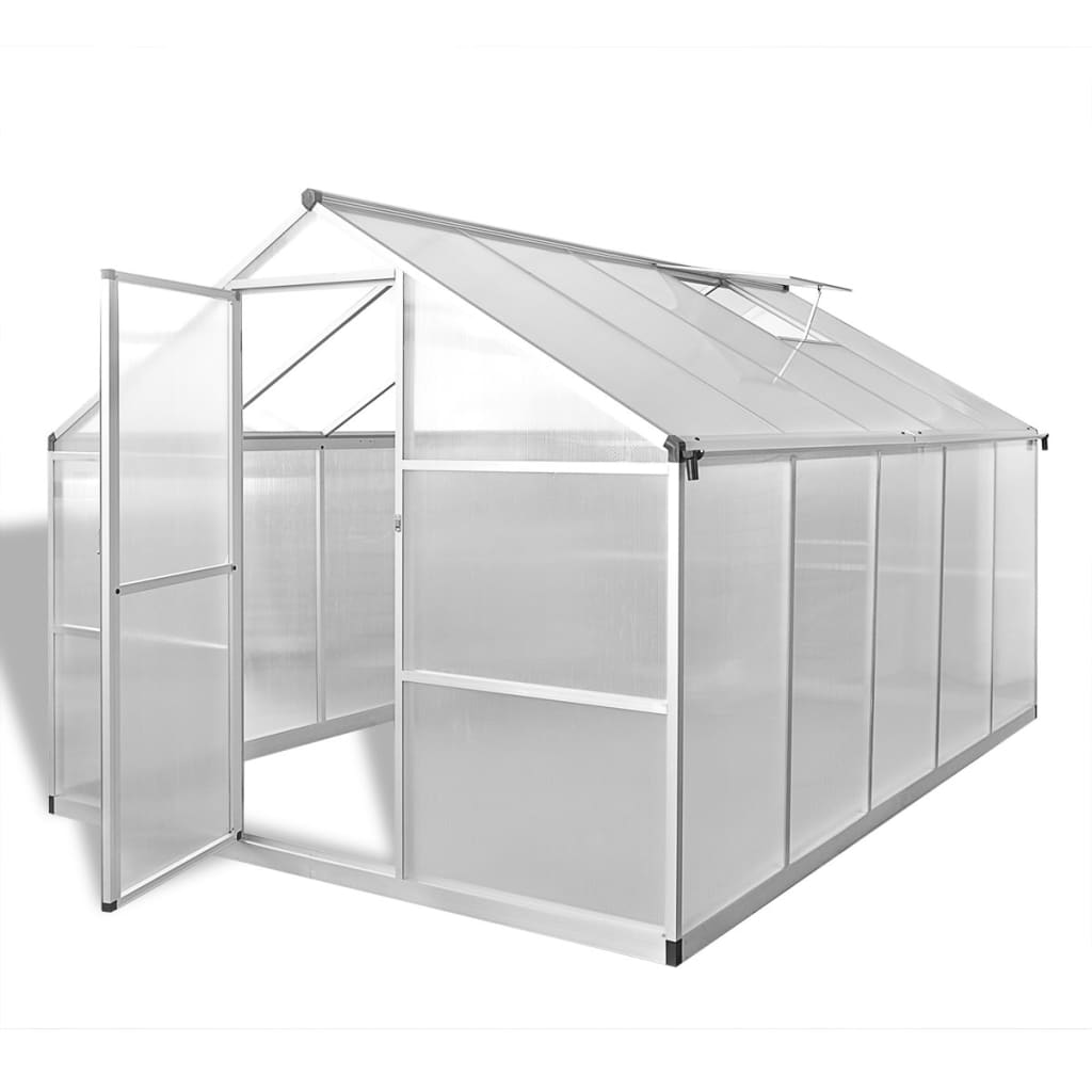 Gewächshaus Mit Fundament Verstärkt Aluminium 7,55 M²
