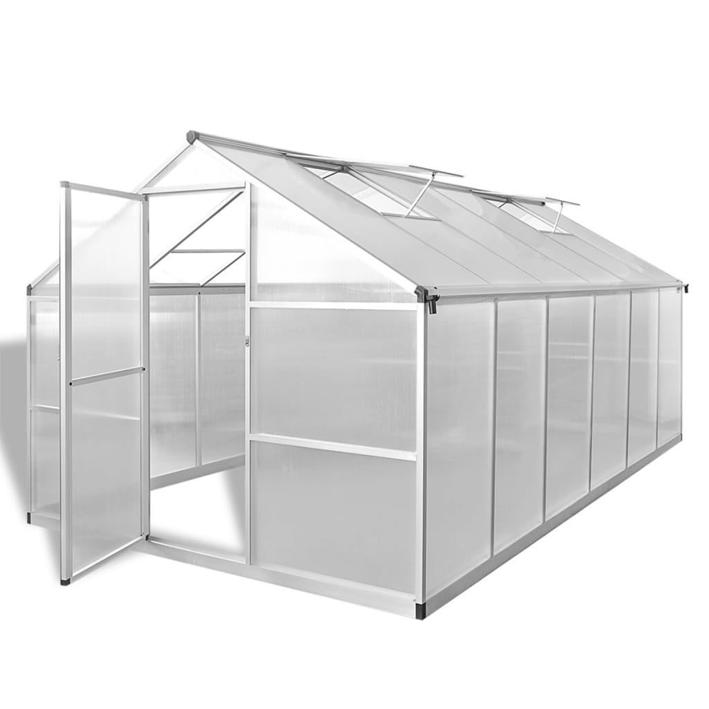Gewächshaus Mit Fundament Verstärkt Aluminium 7,55 M²
