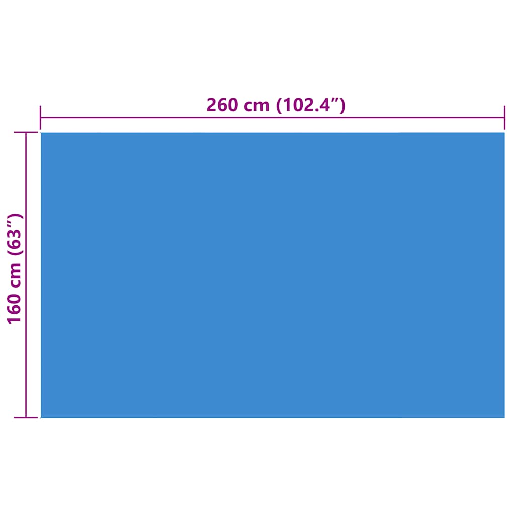 Rechteckige Pool-Abdeckung 260 X 160 Cm Pe Blau